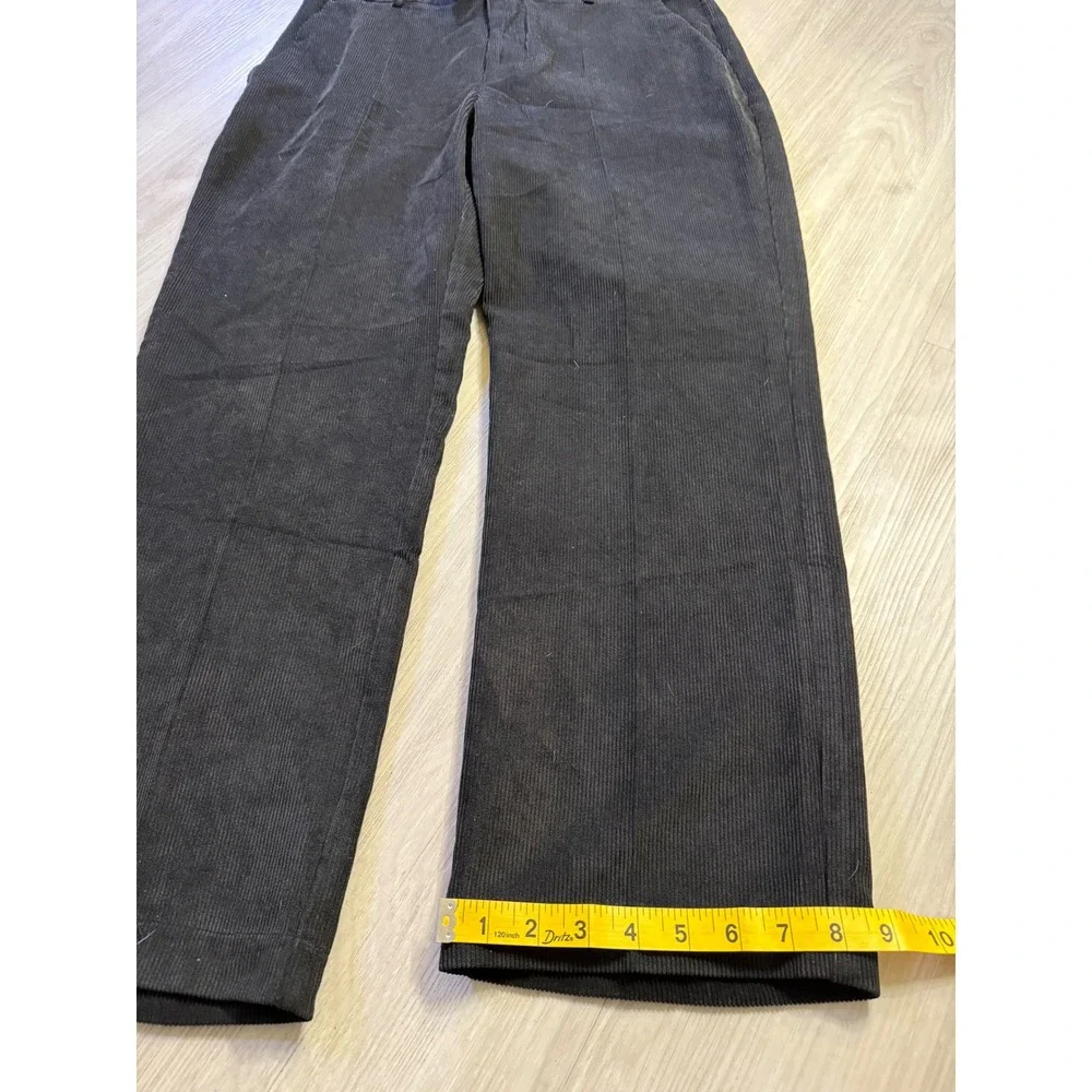 Henry Grethel Mens Black Corduroy Pants Straight Leg 36x29 Flat Front HG Design